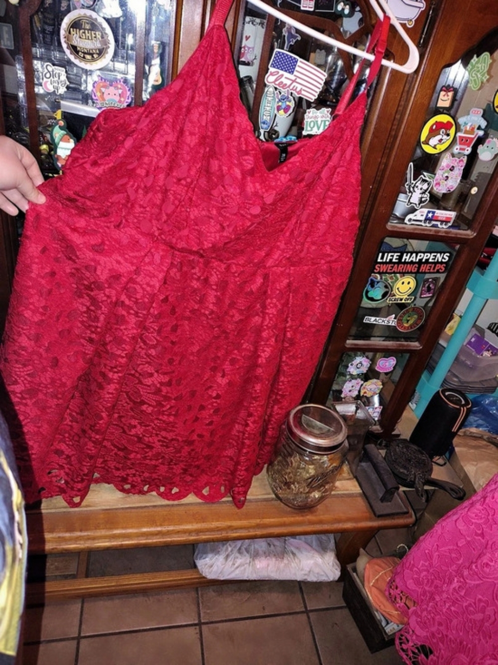TORRID Lace Mini Dress in Red Size 20W Like New